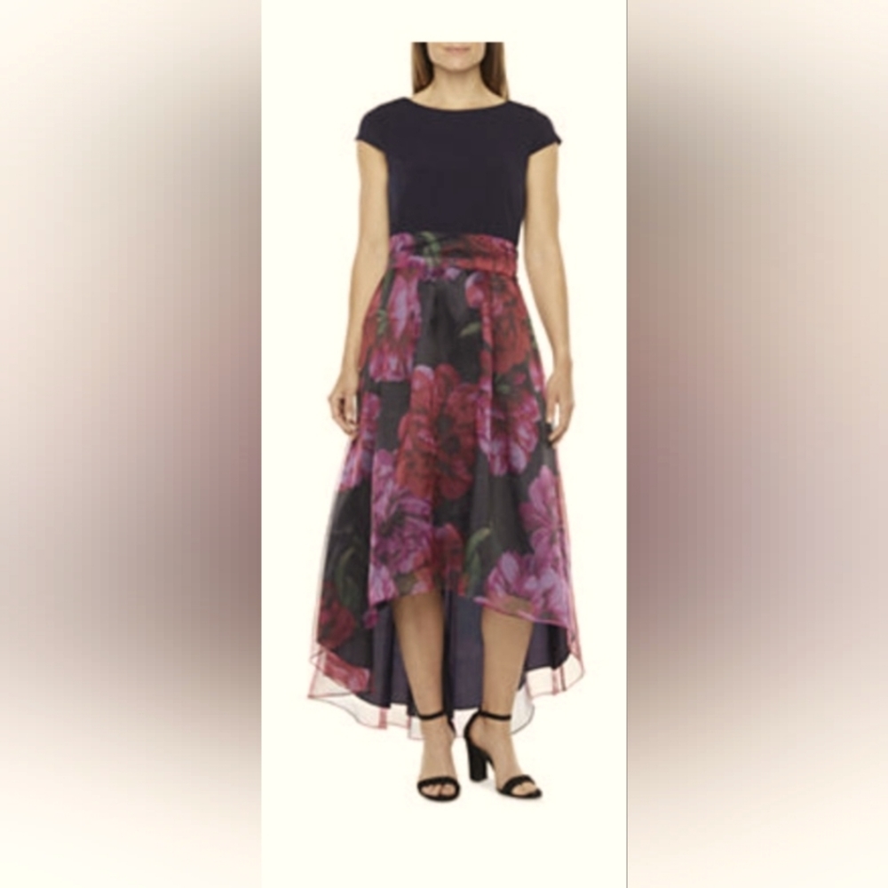 S L high low gown